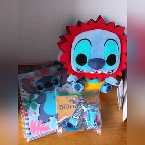 New Stitch Notebook, Simba Plush, & Keychain Lot
